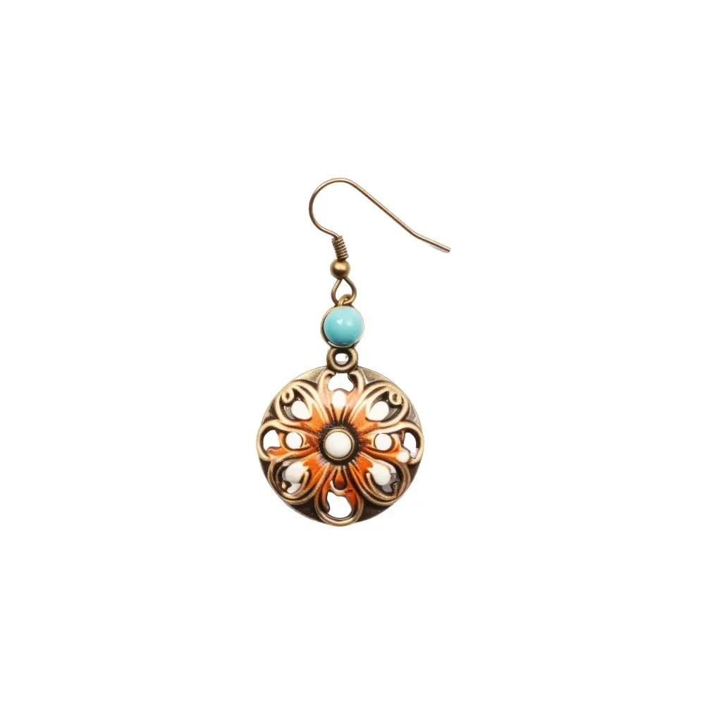 Bronze floral earrings